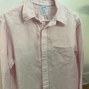 Brooks Brother Mens Linen Shirt- Large